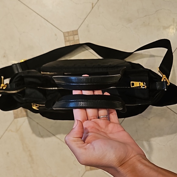 AUTHENTIC PRADA BLACK & GOLD DIAPER BAG BABY PURSE $2300 - Picture 9 of 13